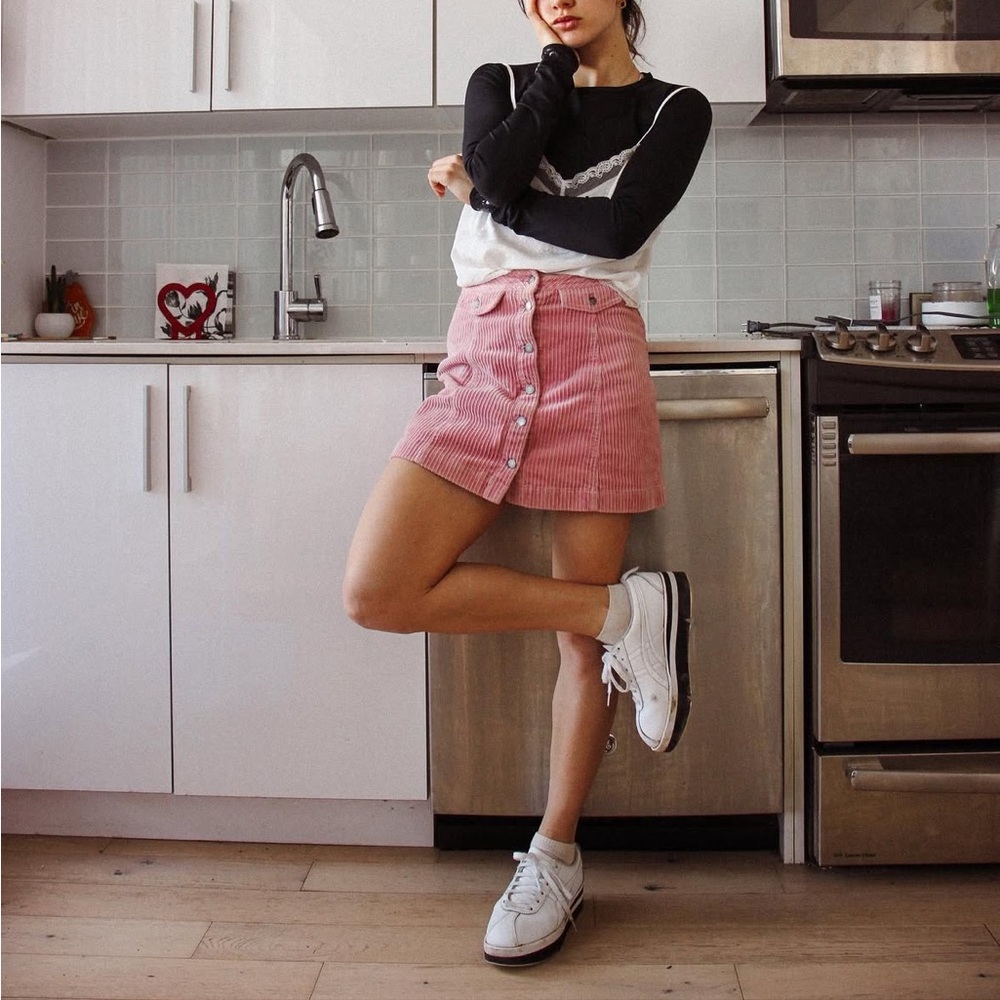 H&M Light Pink Corduroy Skirt